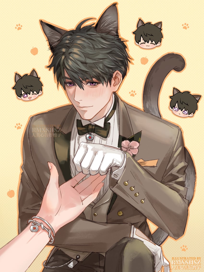 protagonist and caleb (love and deepspace) drawn by ren_mei_xin_shan_hao_saozi