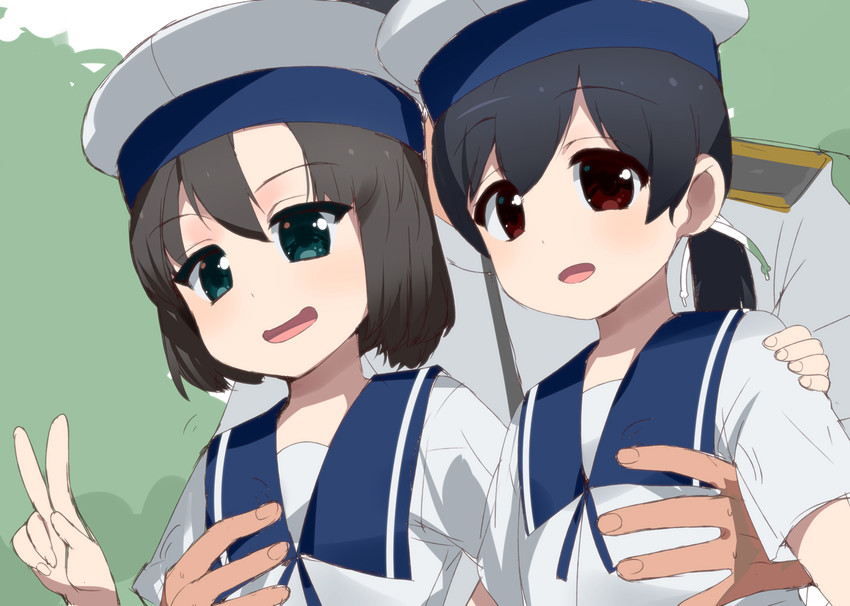 admiral, hiburi, and daitou (kantai collection) drawn by kusaka_souji