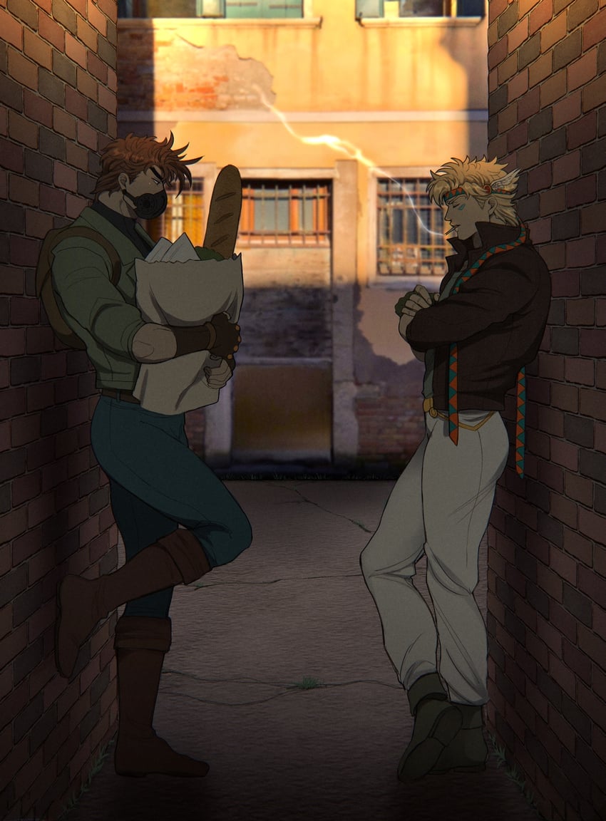 joseph joestar and caesar anthonio zeppeli (jojo no kimyou na bouken and 1 more) drawn by catneylang