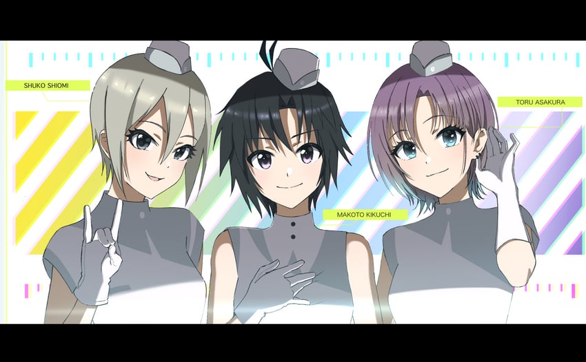 kikuchi makoto, asakura toru, and shiomi syuko (idolmaster and 5 more) drawn by vivid_(key)