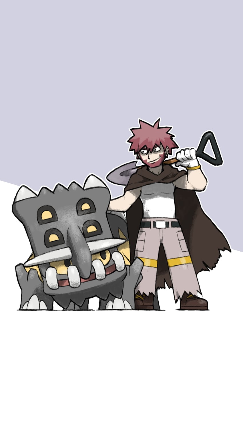 byron and bastiodon (pokemon and 1 more) drawn by blacknirrow