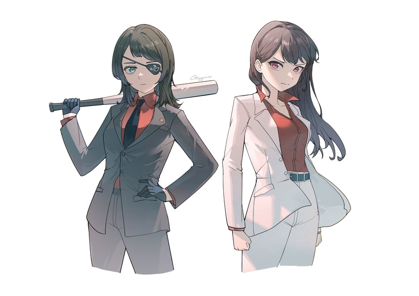 shiina taki, yahata umiri, timoris, kiryu kazuma, and majima goro (bang dream! and 2 more) drawn by gblamgo
