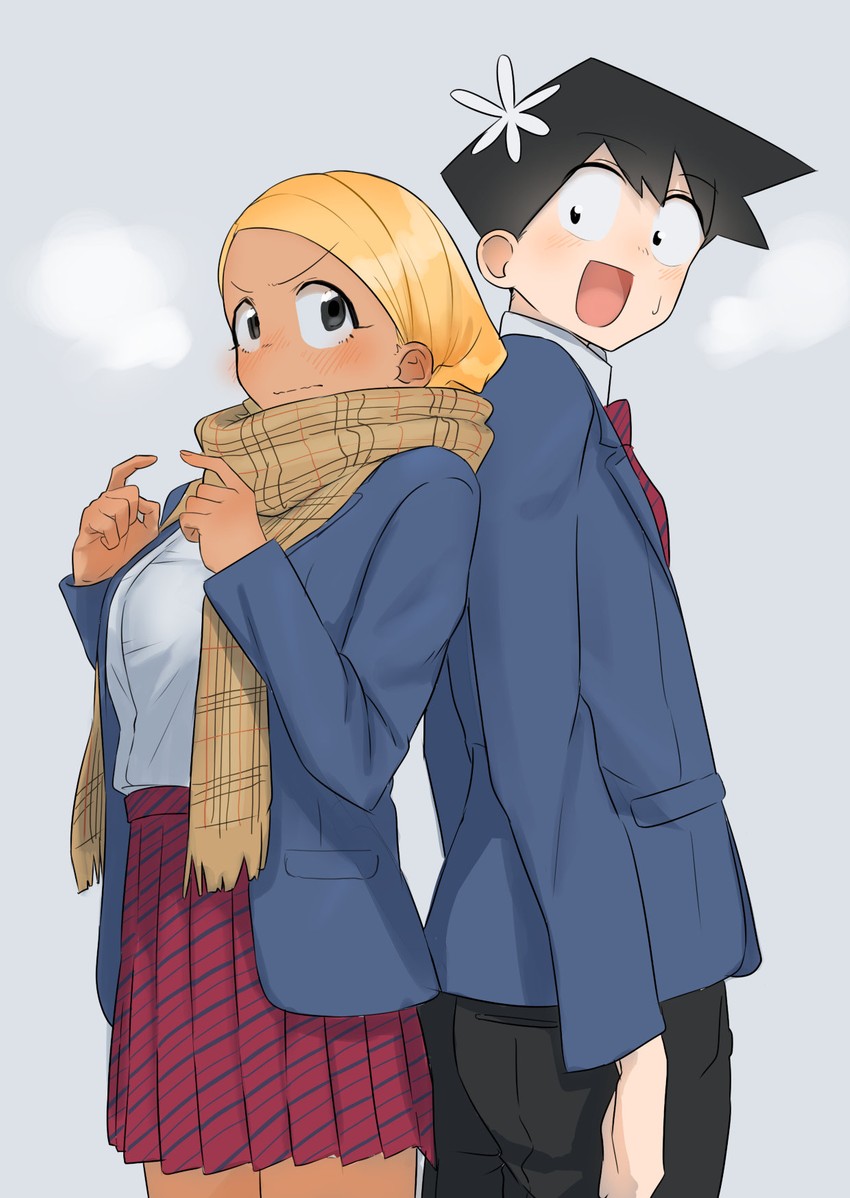 tadano hitohito and manbagi rumiko (komi-san wa komyushou desu) drawn by takita_(takita3411)