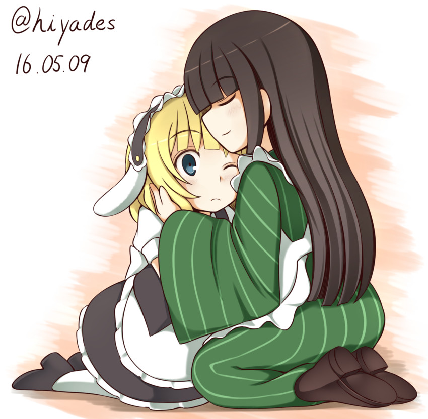 kirima syaro and ujimatsu chiya (gochuumon wa usagi desu ka?) drawn by hanzaki_hiya