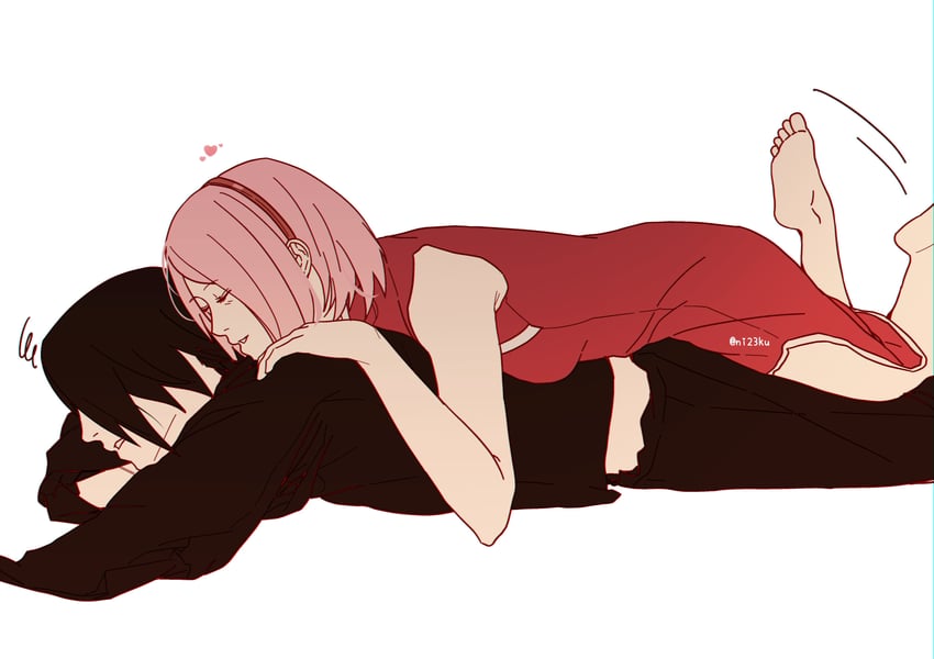 haruno sakura and uchiha sasuke (naruto and 1 more) drawn by niku_(ni23ku)