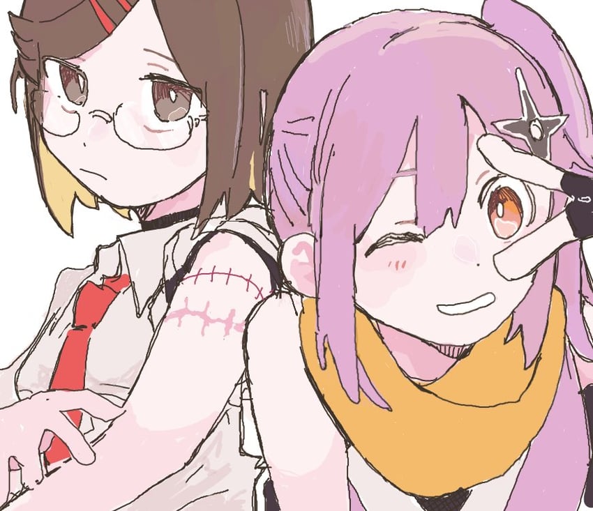 kusagakure satoko and koga konoha (ninja to koroshiya no futarigurashi) drawn by namae_wo_tsuika