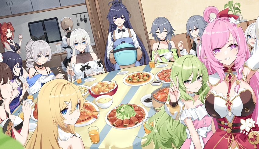 kiana kaslana, raiden mei, fu hua, bronya zaychik, seele vollerei, and 8 more (honkai and 1 more) drawn by iras17514