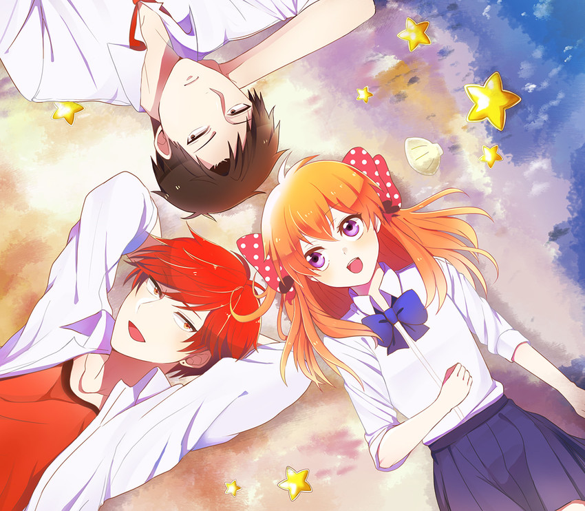 sakura chiyo, nozaki umetarou, and mikoshiba mikoto (gekkan shoujo nozaki-kun) drawn by kujou
