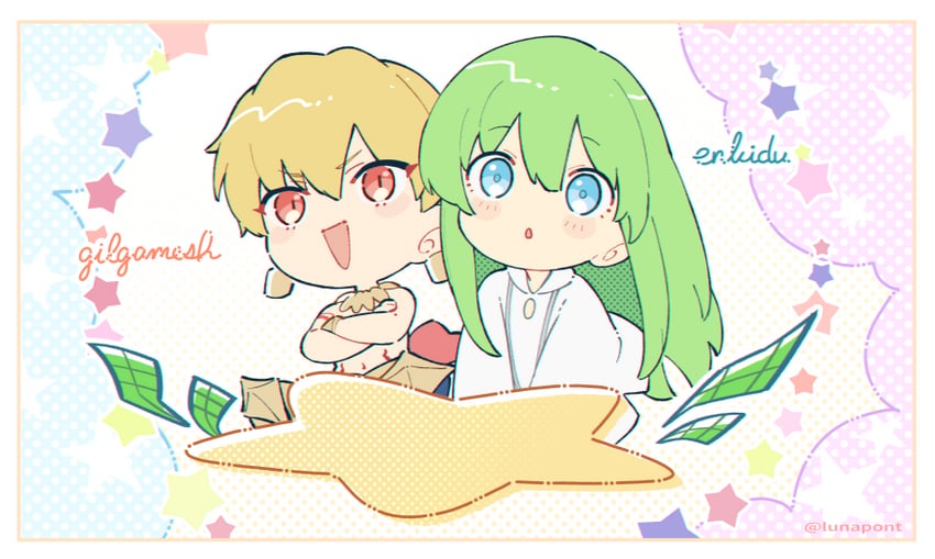 gilgamesh and enkidu (fate and 1 more) drawn by lunapont