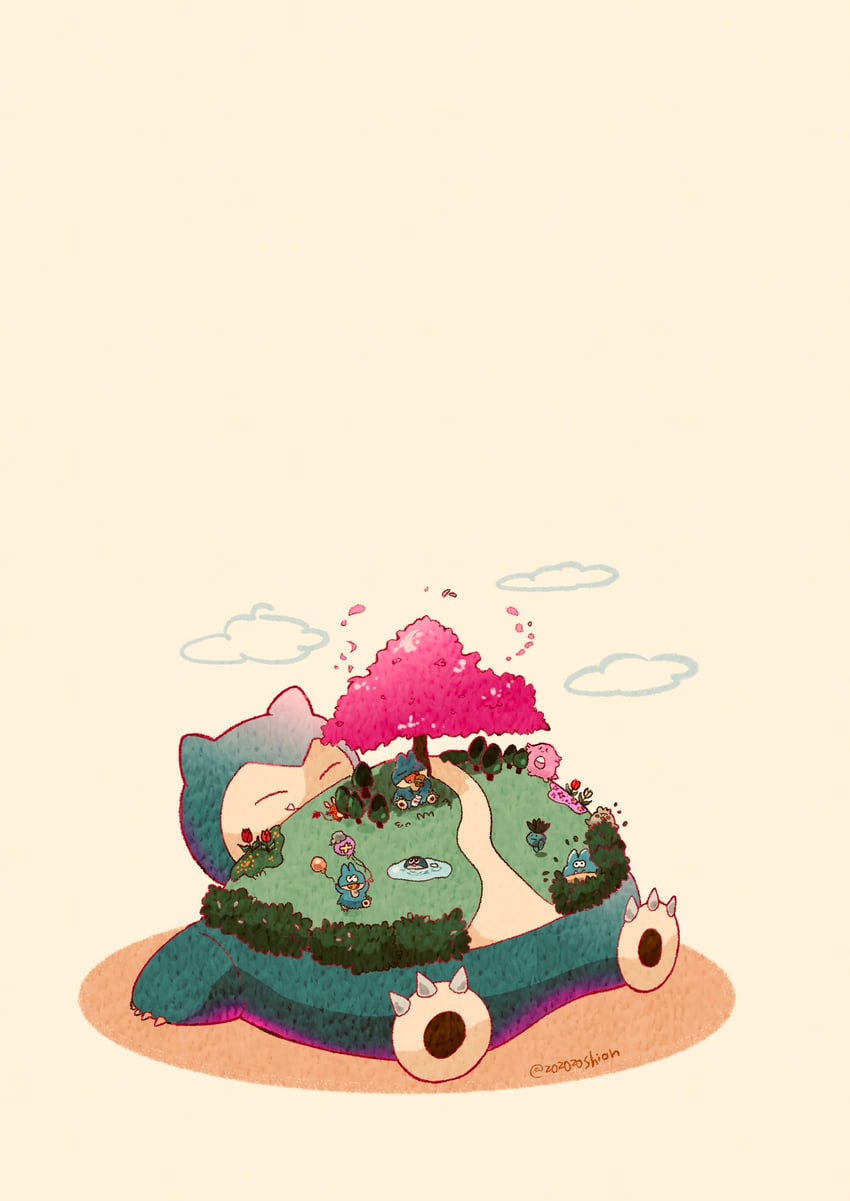 snorlax, drifloon, oddish, munchlax, poliwag, and 3 more (pokemon) drawn by zozozoshion