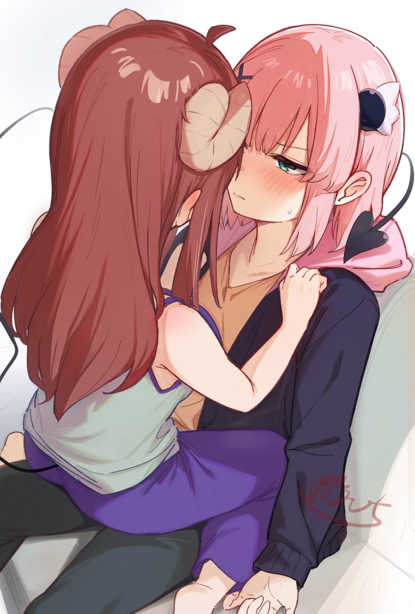 yoshida yuuko and chiyoda momo (machikado mazoku) drawn by borushichi