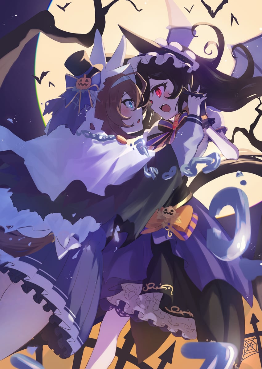 rice shower and mihono bourbon (umamusume) drawn by yakousei_a