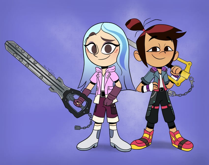 andrea davenport and molly mcgee (kingdom hearts and 1 more) drawn by joseartcentenoofficial