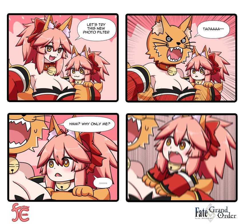tamamo and tamamo cat (fate and 1 more) drawn by keita_naruzawa
