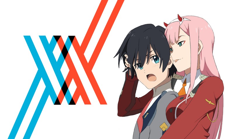 zero two and hiro (darling in the franxx) drawn by chocomomiji929