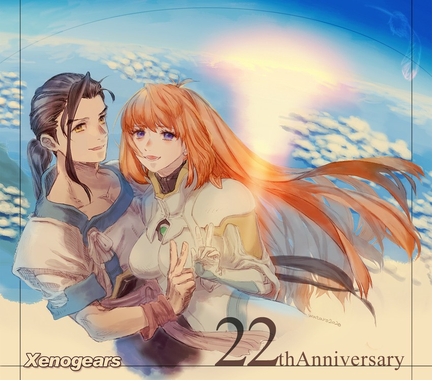 elhaym van houten and fei fong wong (xenogears) drawn by wata6_6