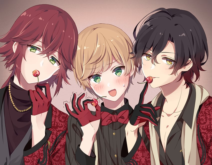miki nozomu, tsubaki seito, and yagami soma (dankira!!!) drawn by riku_(melty_drop)