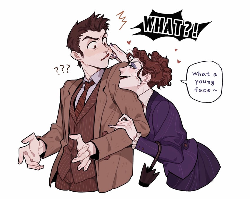 the doctor, tenth doctor, and missy (doctor who) drawn by juanmao