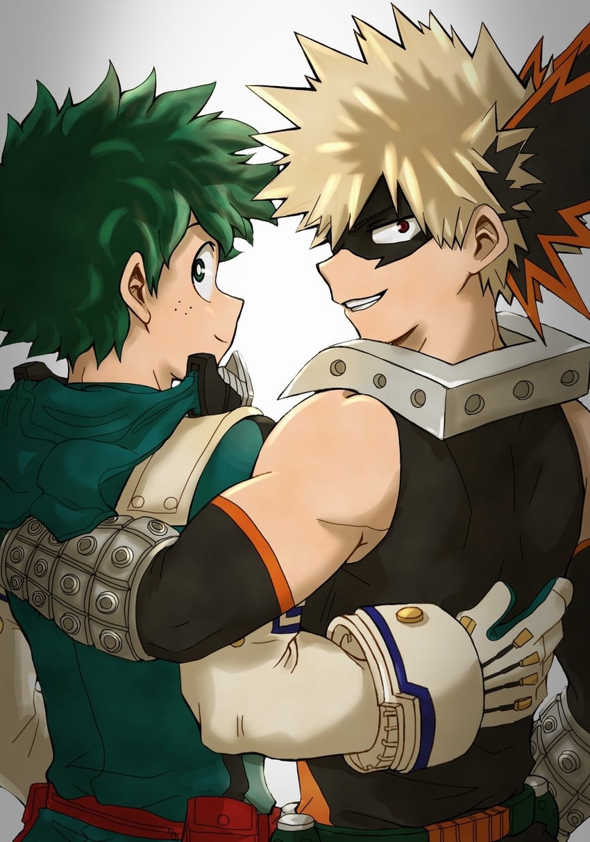 midoriya izuku and bakugou katsuki (boku no hero academia) drawn by no_control