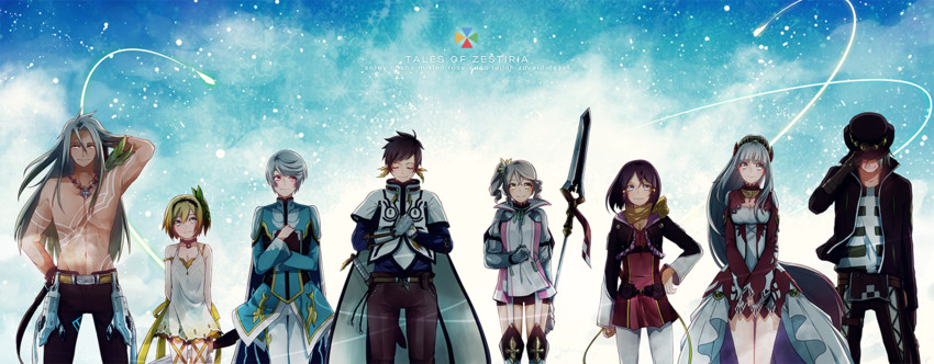 edna, sorey, mikleo, alisha diphda, rose, and 3 more (tales of and 1 more) drawn by monicanc