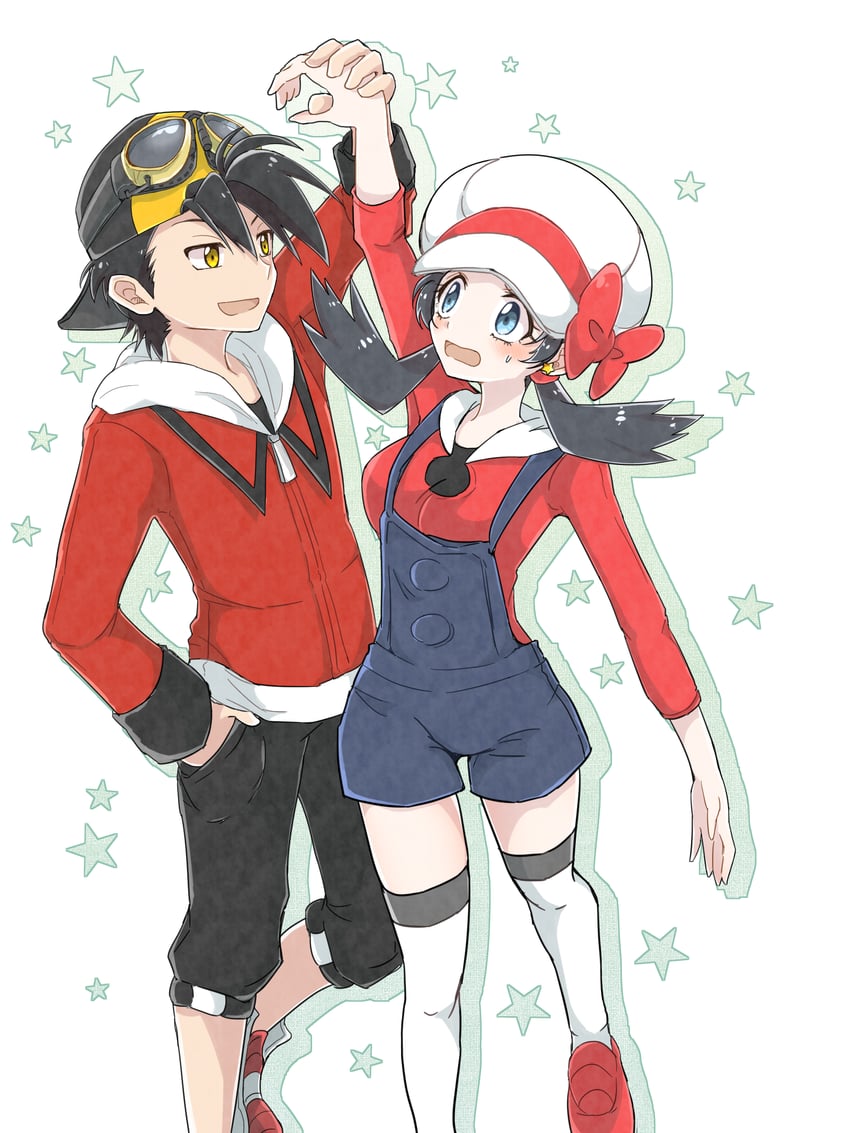 ethan and kris (pokemon and 1 more) drawn by karai_san