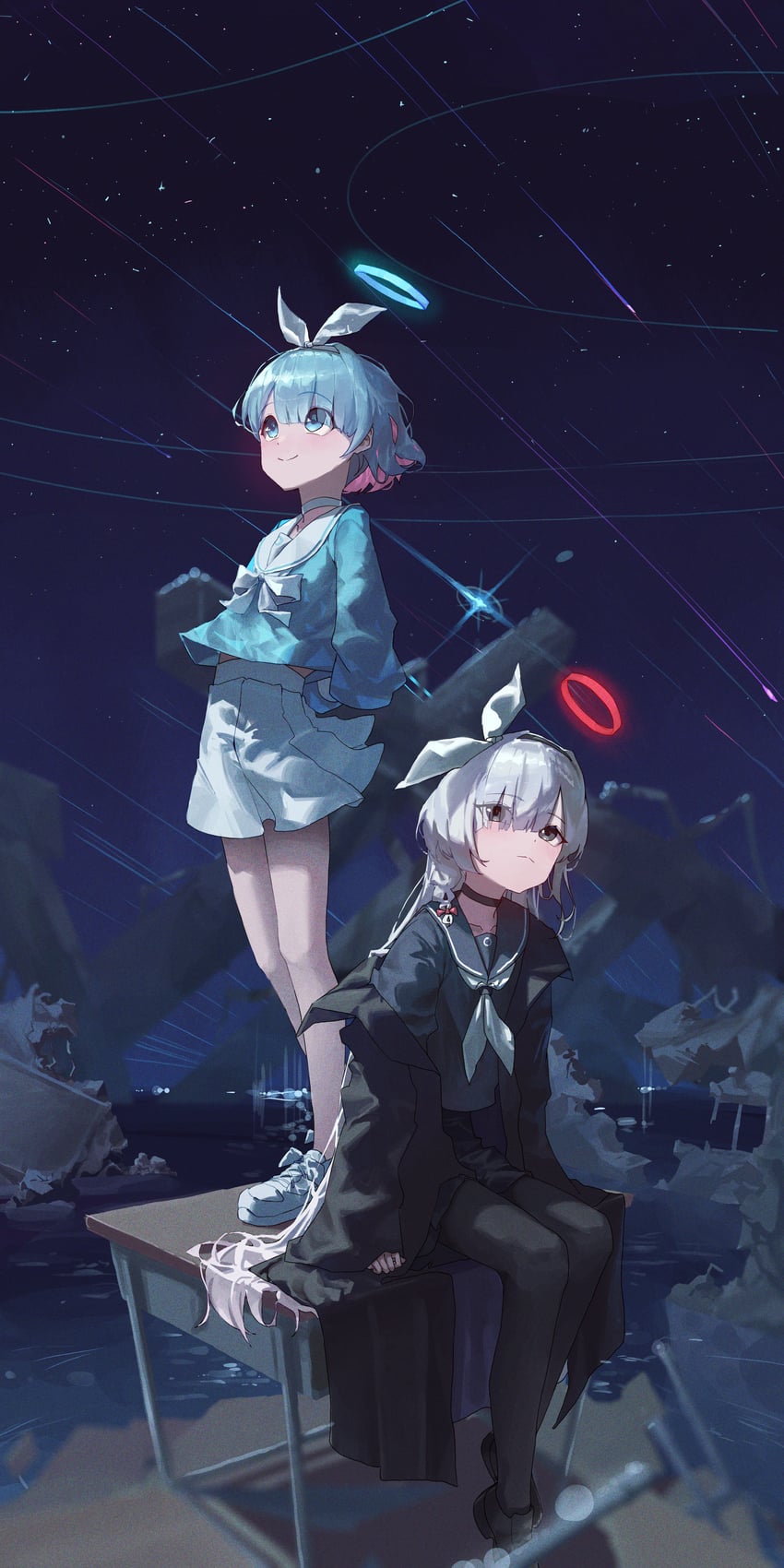 arona and plana (blue archive) drawn by hone_(hone_art)