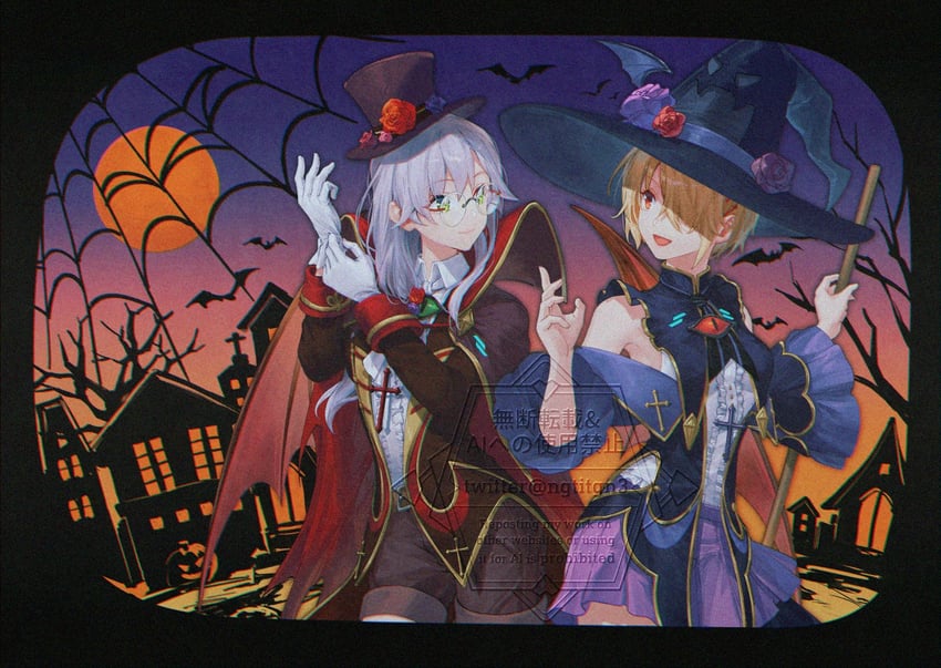 kayamori ruka and izumi yuki (heaven burns red) drawn by ngtitgn3