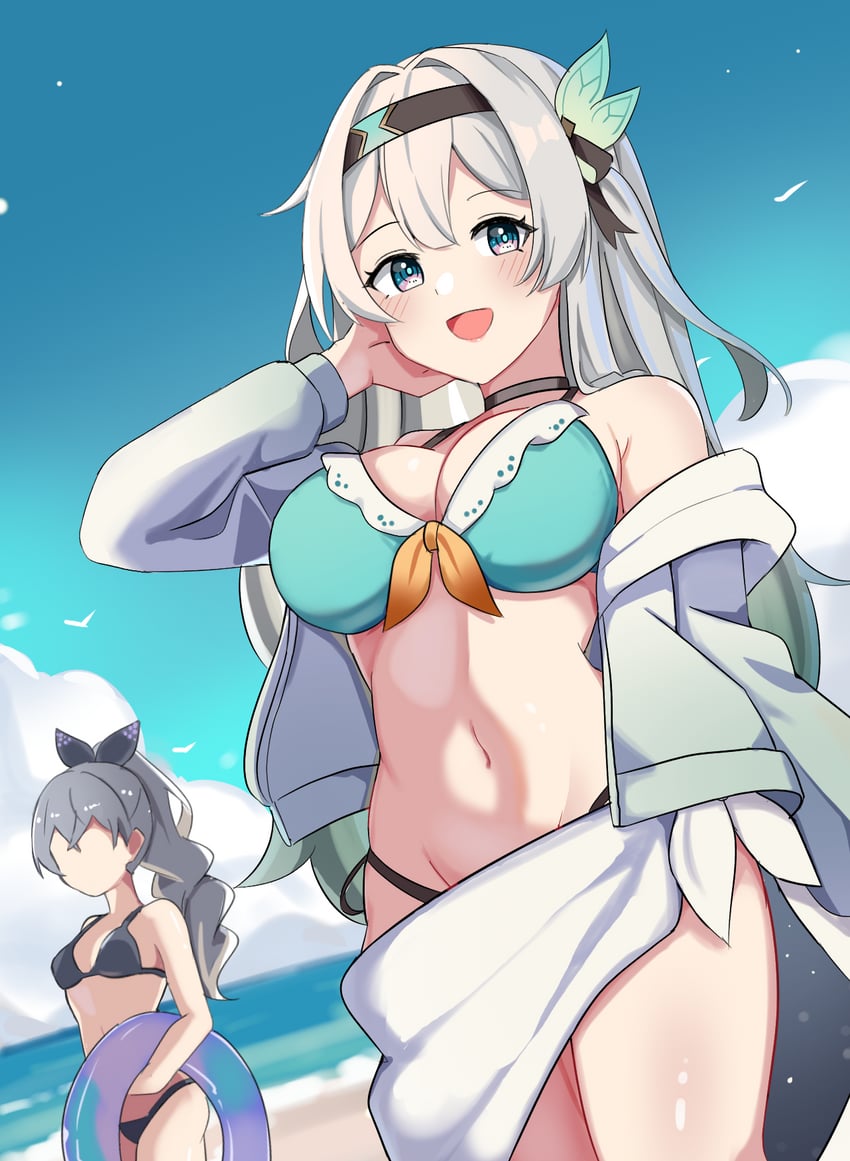 firefly and silver wolf (honkai and 1 more) drawn by erushira