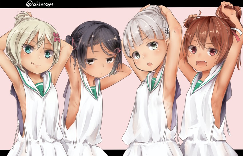 libeccio, grecale, maestrale, and scirocco (kantai collection) drawn by akino_shuu