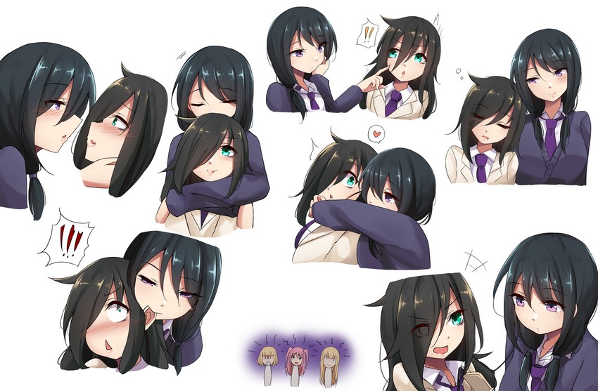 kuroki tomoko, tamura yuri, katou asuka, nemoto hina, and uchi emiri (watashi ga motenai no wa dou kangaetemo omaera ga warui!) drawn by mistynight
