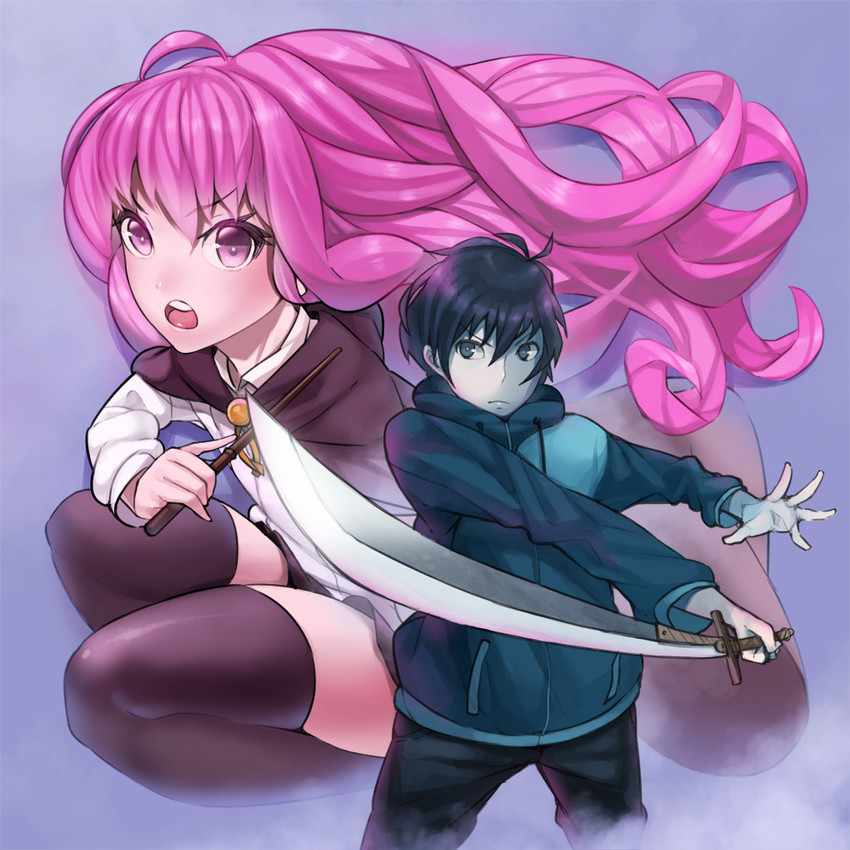 louise francoise le blanc de la valliere, hiraga saito, and yamaguchi noboru (zero no tsukaima) drawn by aco_(koaya_ako)