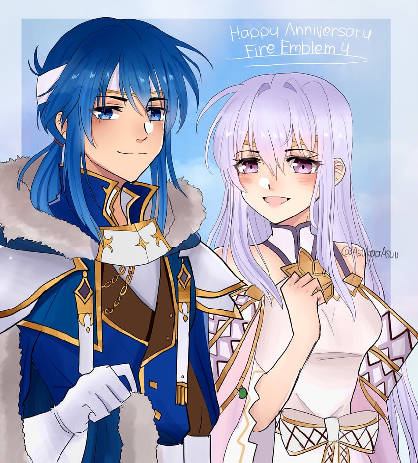 seliph and julia (fire emblem and 2 more) drawn by aegis_asu
