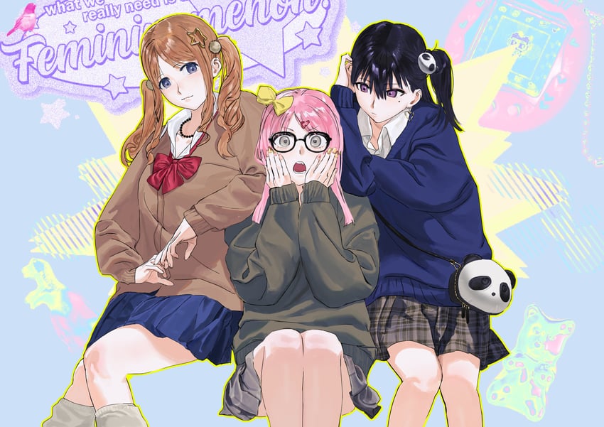 chihaya anon, nagasaki soyo, and shiina taki (bang dream! and 1 more) drawn by rainbow_hose