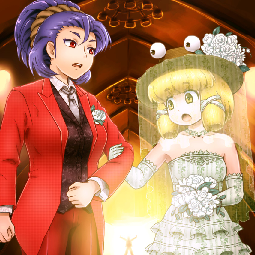 moriya suwako, yasaka kanako, and pyonta (touhou) drawn by shirosato
