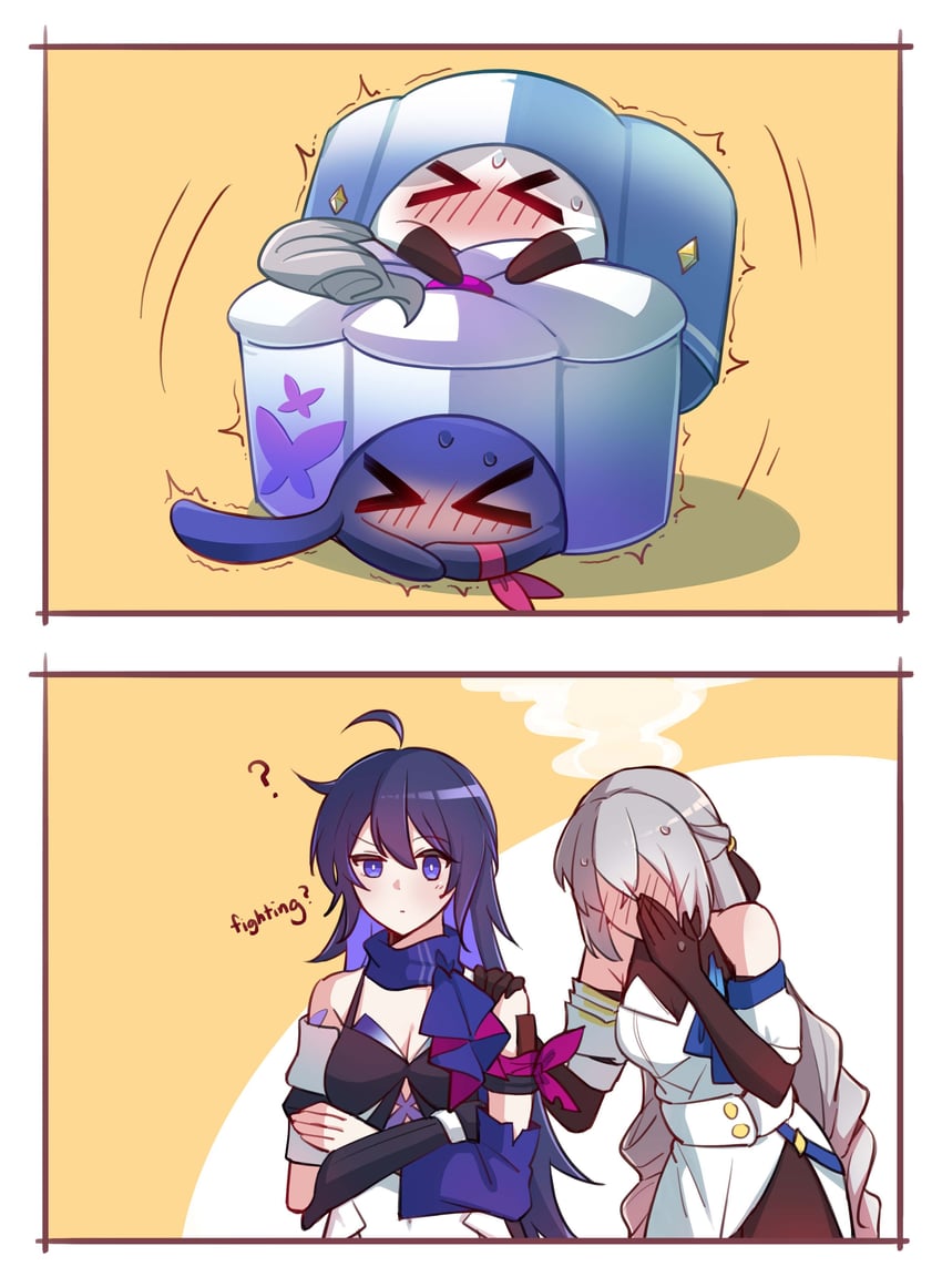 bronya rand and seele (honkai and 1 more) drawn by sunny_day_9797