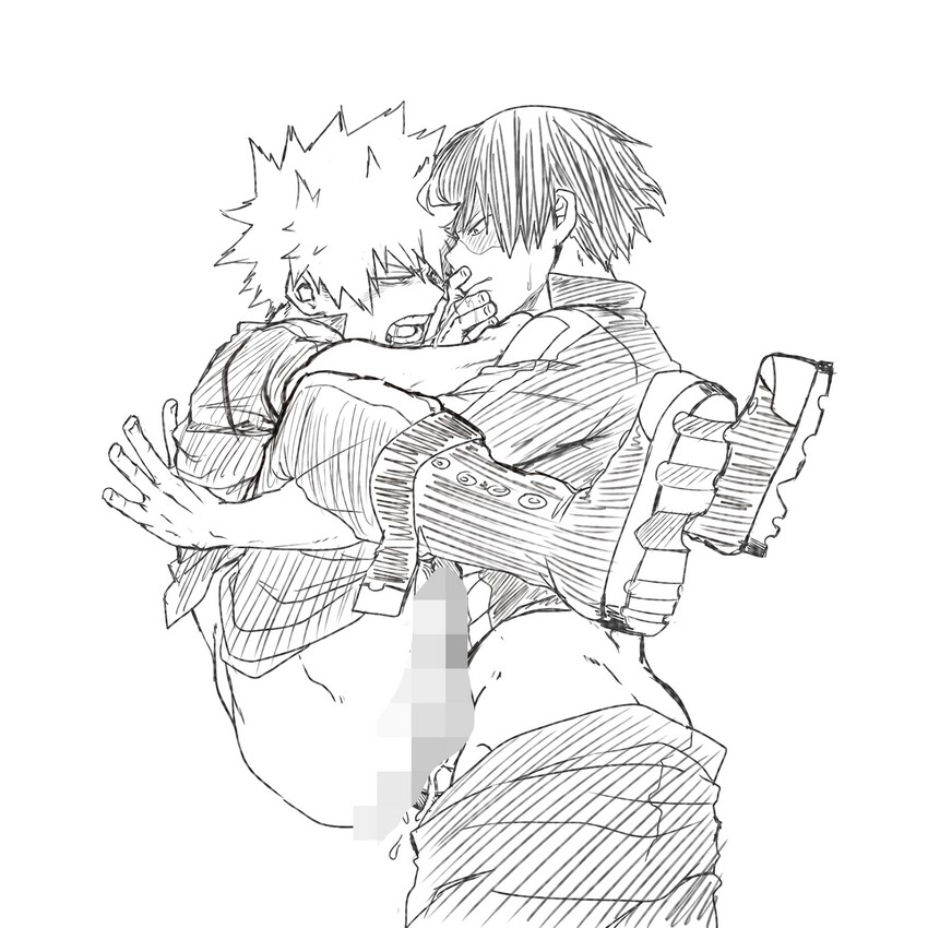bakugou katsuki and todoroki shoto (boku no hero academia) drawn by krumbs_(dailykrumbs)