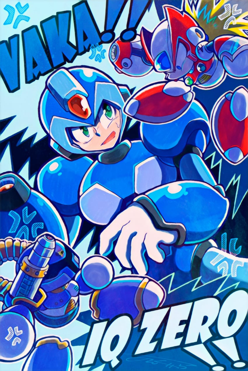 zero, x, and vile (mega man and 2 more) drawn by nongura