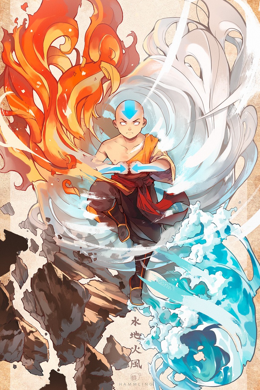 aang (avatar legends and 1 more) drawn by hammling