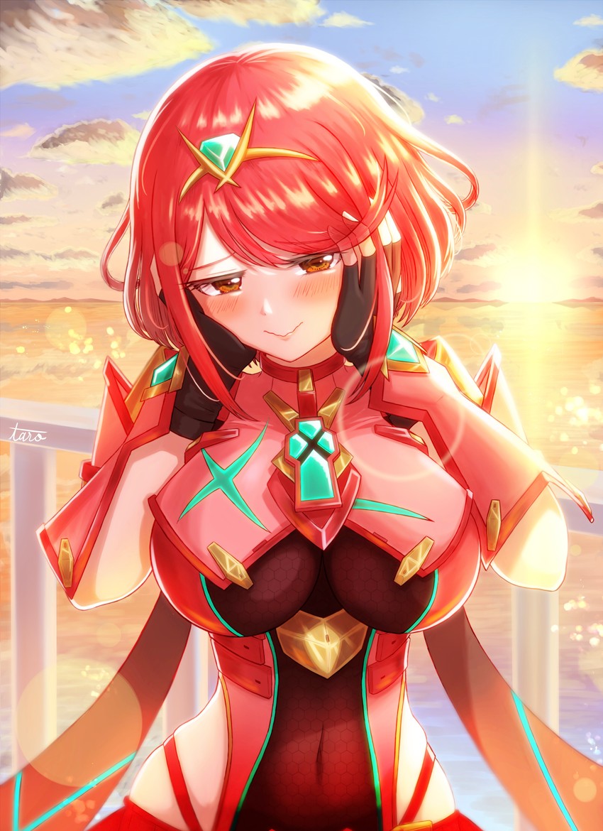 pyra (xenoblade chronicles and 1 more) drawn by taro_(peach_taro51)