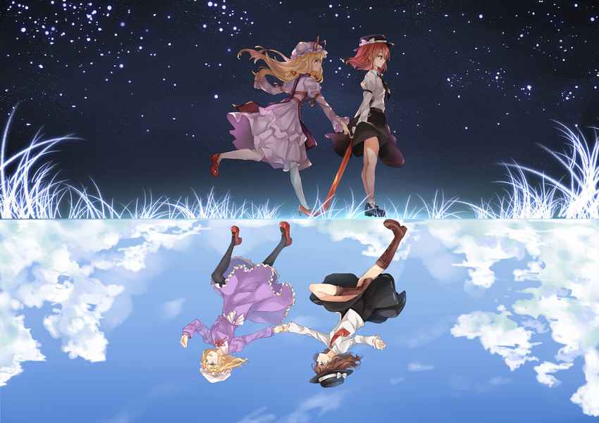 yakumo yukari, usami renko, and maribel hearn (touhou) drawn by scarlet_dango