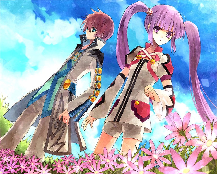 sophie and asbel lhant (tales of and 1 more) drawn by shiya_(rock0)