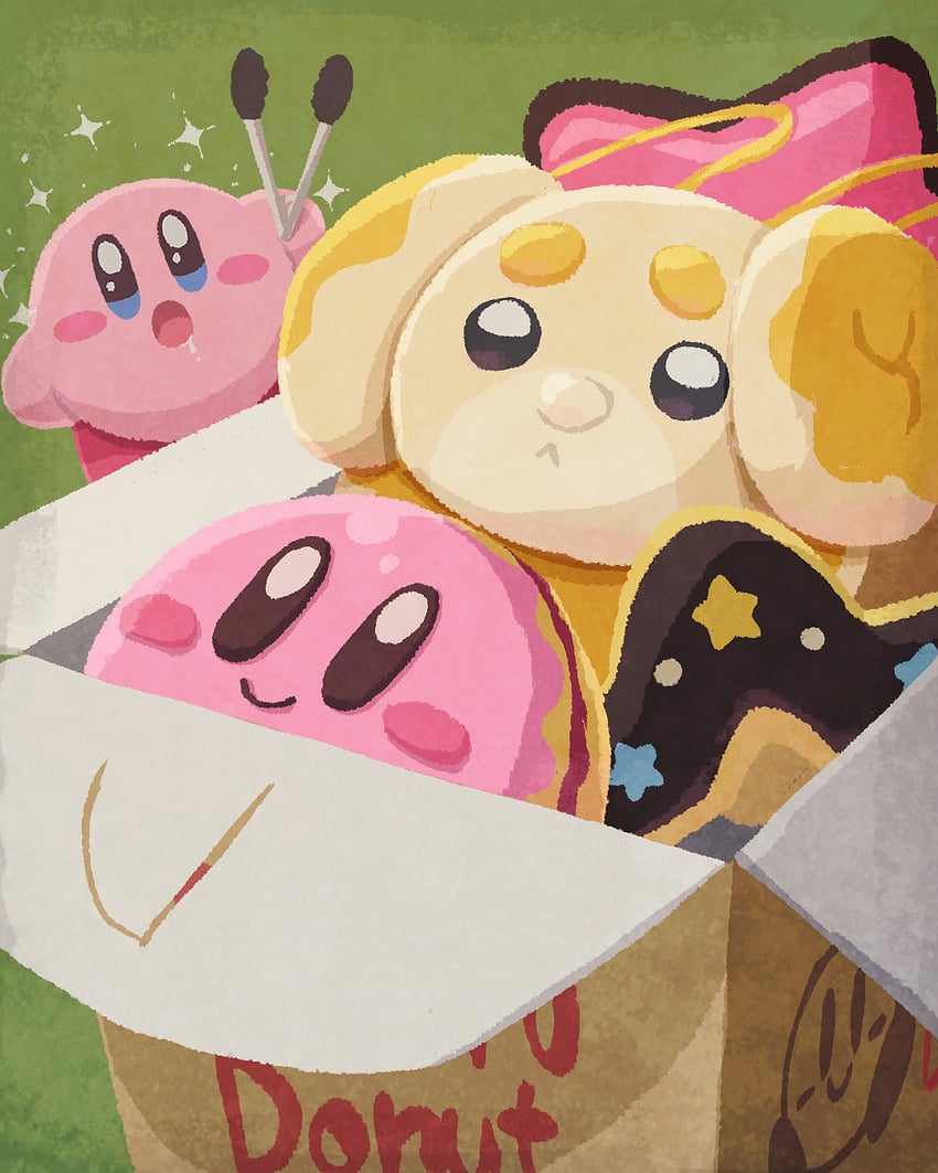 kirby and fidough (pokemon and 1 more) drawn by miclot