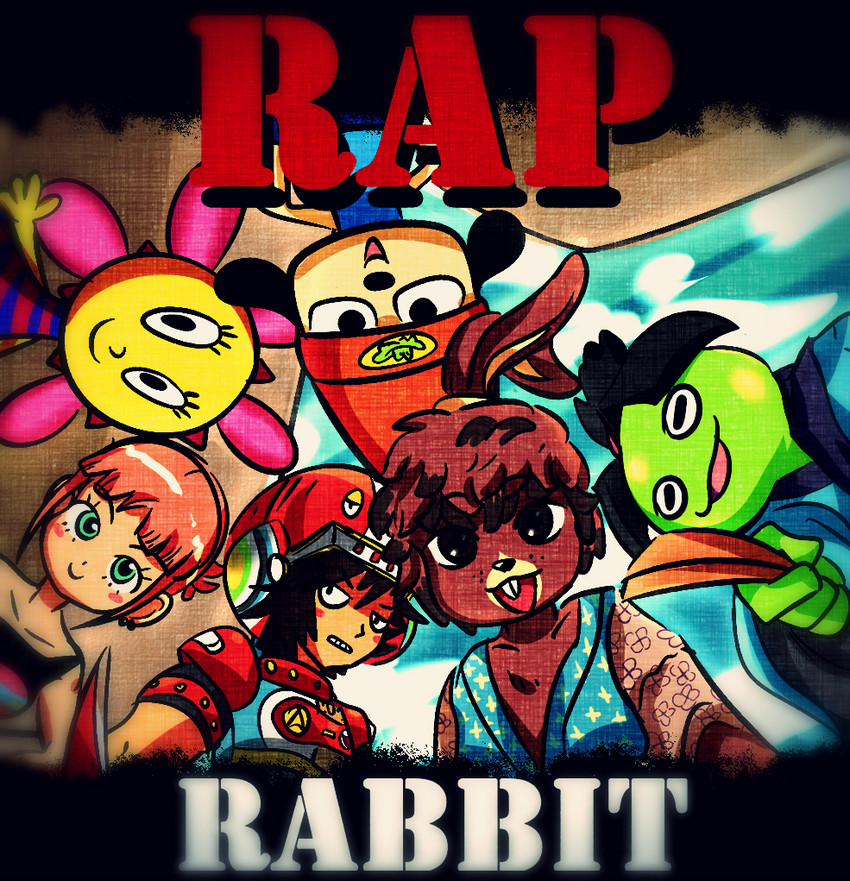 parappa, gitaroo man, kirah, sunny funny, otama-maru, and 1 more (parappa the rapper and 2 more) drawn by i_am_jemboy
