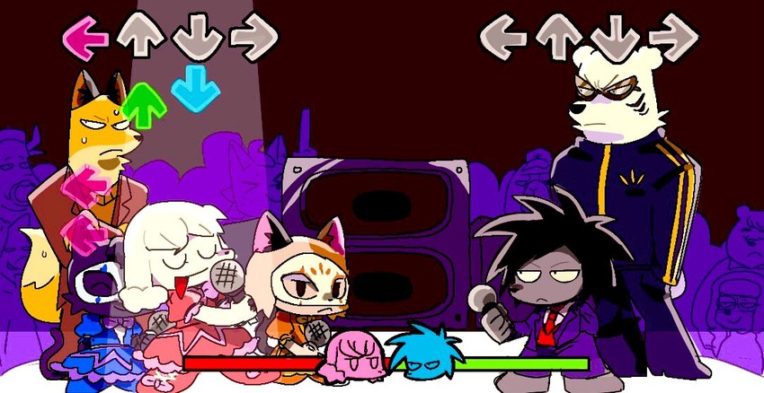 yano, sekiguchi, odokawa hiroshi, yamamoto fuyuki, nikaidou rui, and 4 more (friday night funkin' and 1 more) drawn by maji_(gmgmgm_ususus)