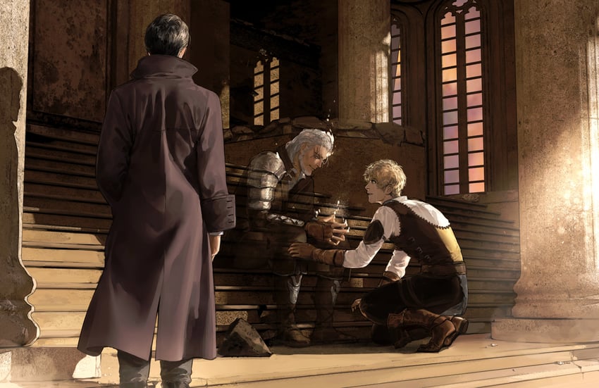 klein moretti, gehrman sparrow, derrick berg, and colin iliad (lord of the mysteries) drawn by yinyoushirenmaotouying