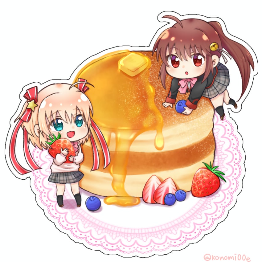 natsume rin and kamikita komari (little busters!) drawn by konomi_(konomi00e)