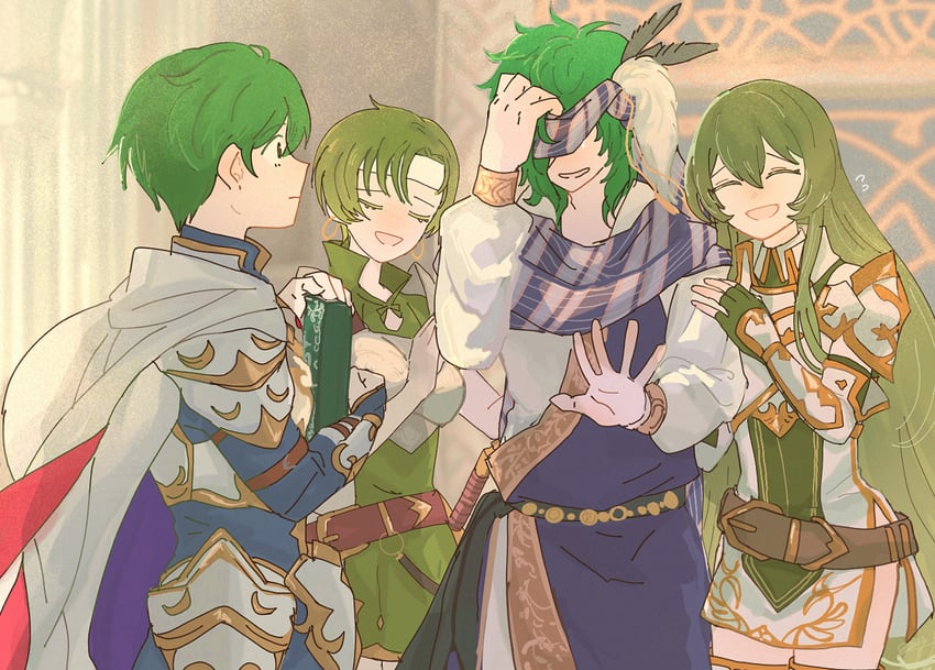 erinys, ced, lewyn, and fee (fire emblem and 3 more) drawn by sasaki_(dkenpisss)