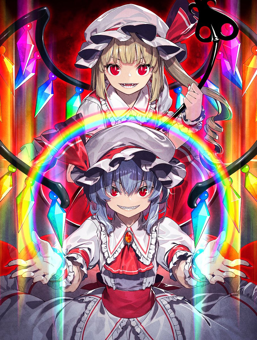 remilia scarlet and flandre scarlet (touhou) drawn by zounose