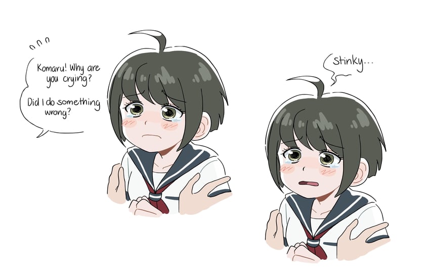 naegi komaru (danganronpa and 1 more) drawn by kiana_mai