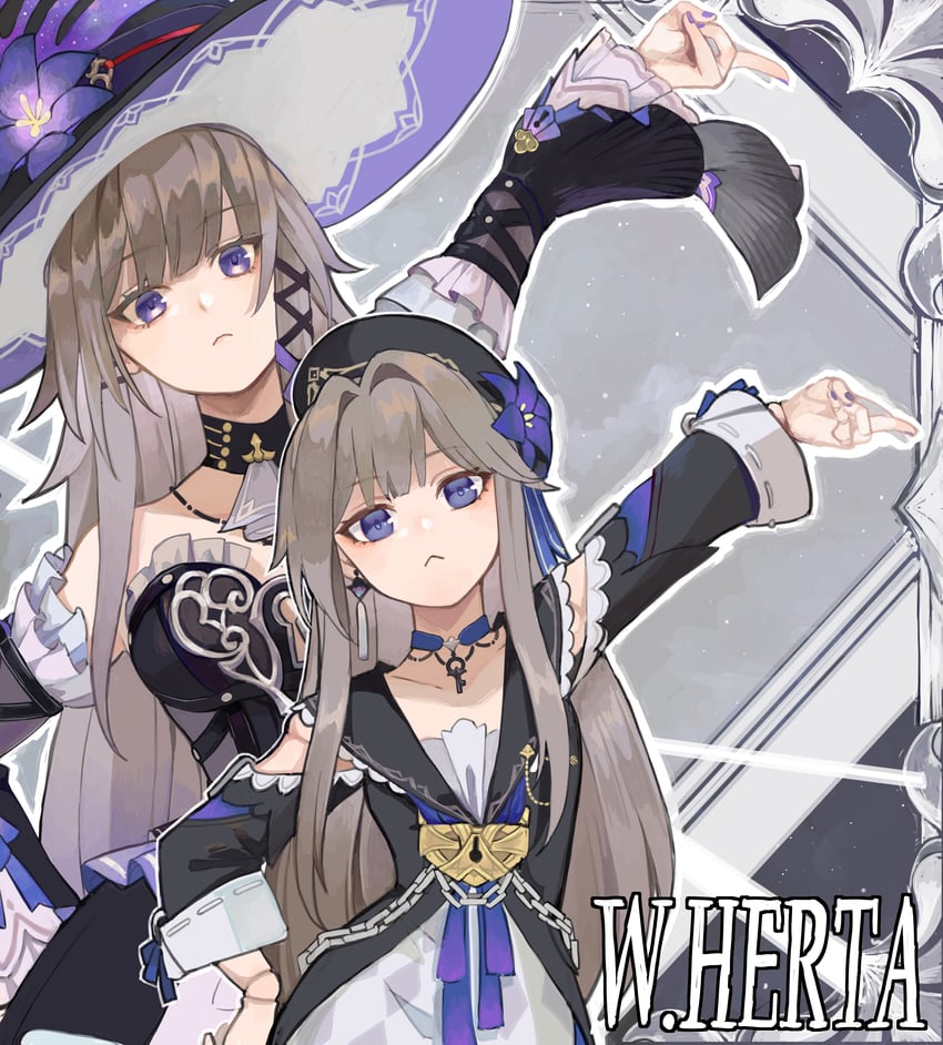 herta and the herta (honkai and 1 more) drawn by chikushi_azu